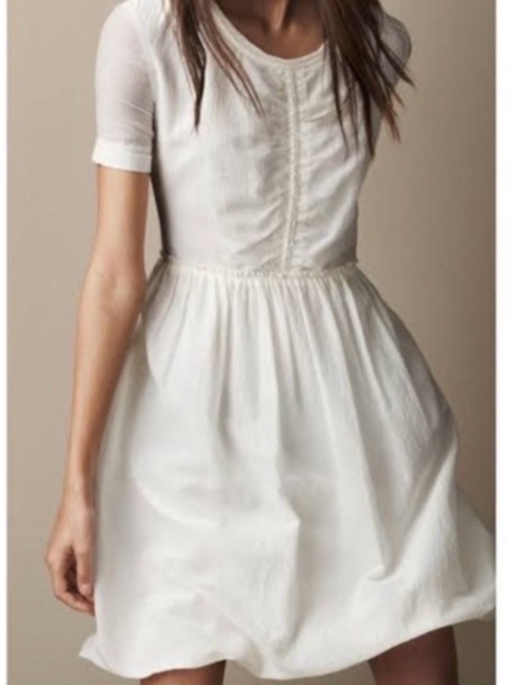 Burberry Brit Silk/Cotton White Dress